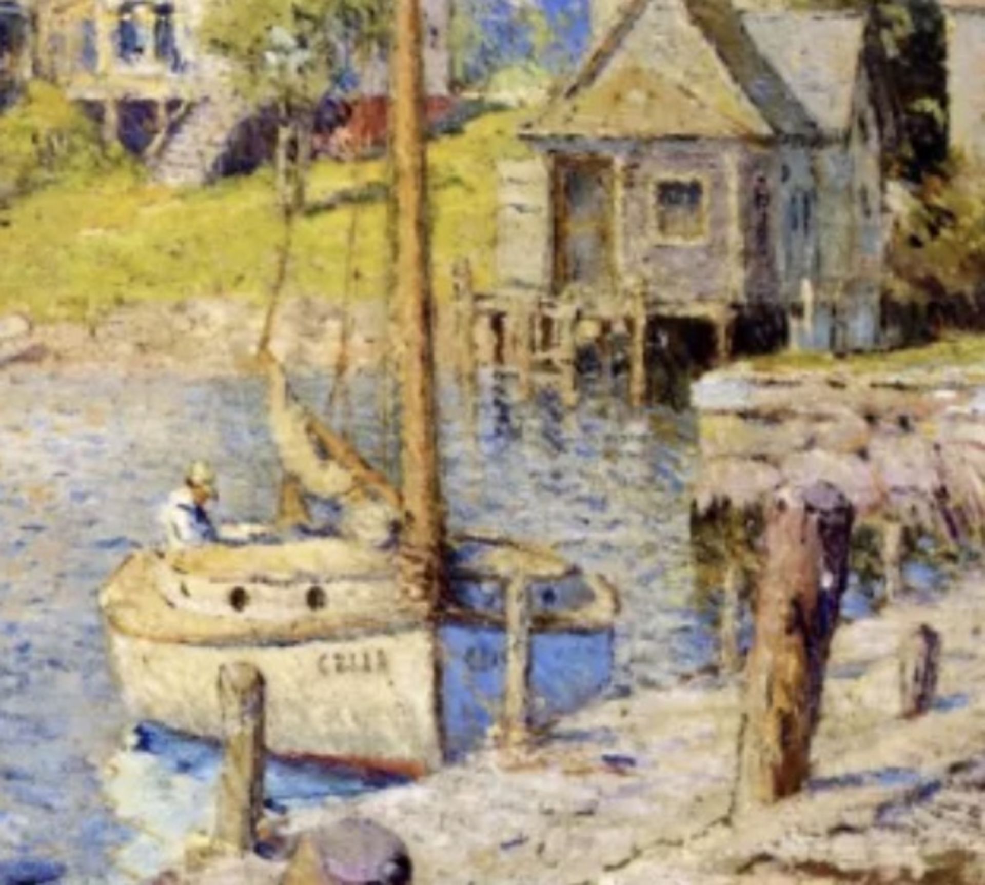 Colin Campbell Cooper "At Edgartown, Marthas Vinyard" Oil Painting - Image 4 of 5
