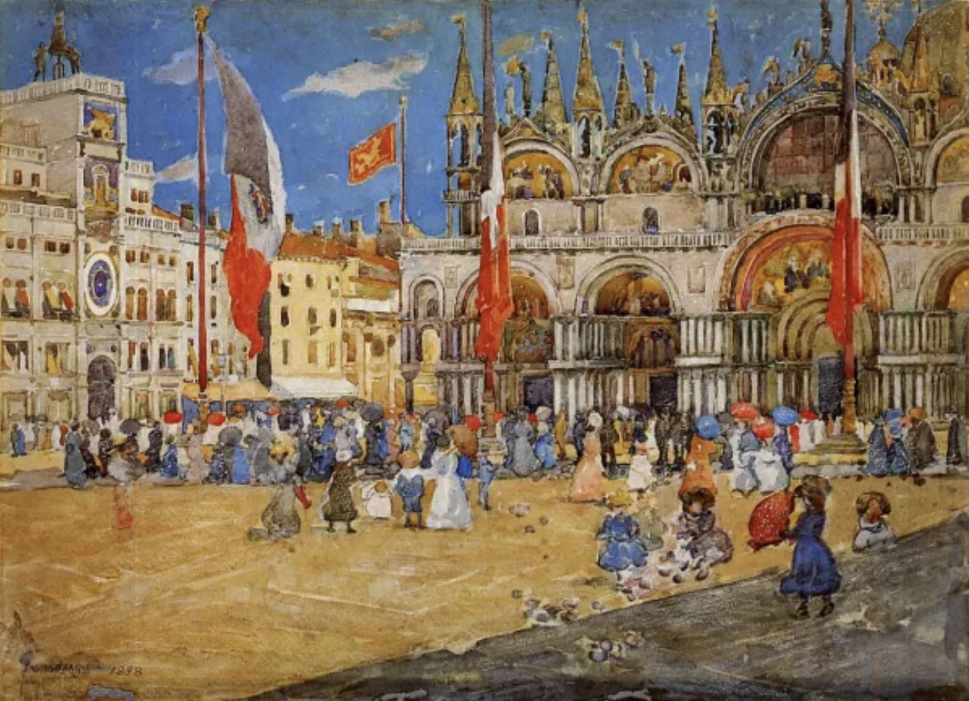 Maurice Brazil Prendergast "St. Marks, Vencie" Painting
