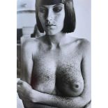 Helmut Newton "Arielle after a haircut, Paris, 1982" Large Offset Lithograph
