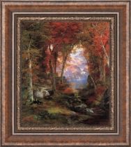 Thomas Moran "Under the Trees" Oil Painting