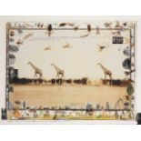 PETER BEARD (B. 1938) Girafes in Mirage on the Taru Desert. 