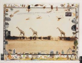 PETER BEARD (B. 1938) Girafes in Mirage on the Taru Desert. 