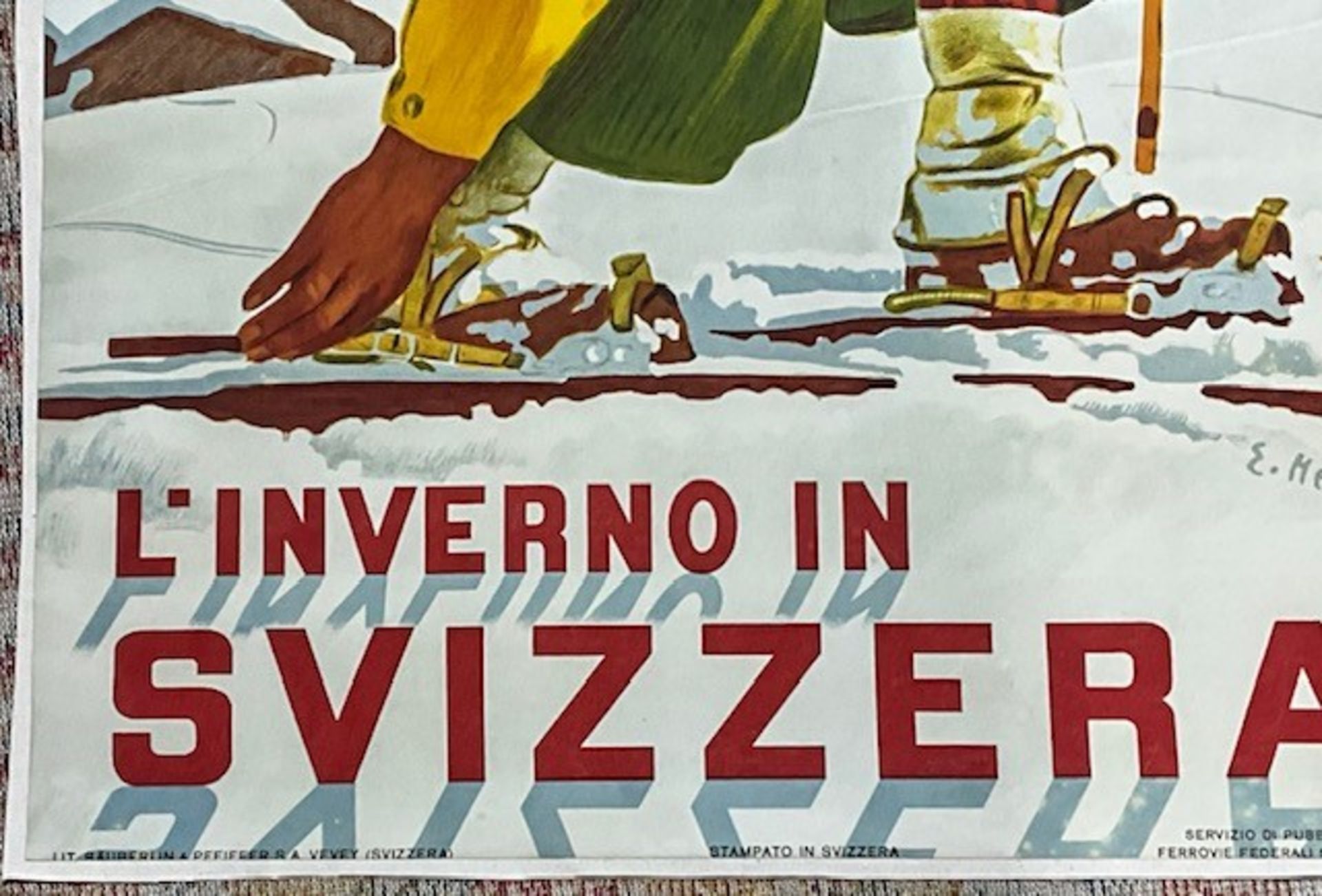 ERIC HERMES L'INVERNO Swiss Ski Poster - Image 2 of 5