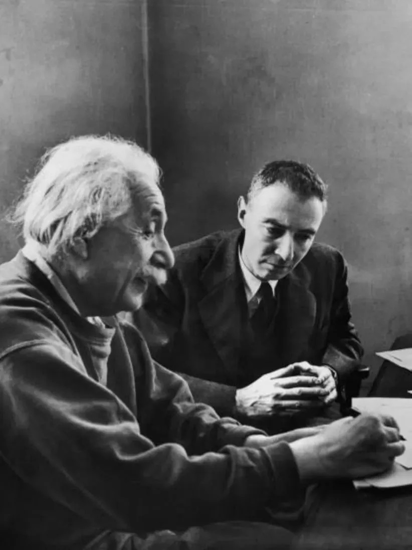 Albert Einstein, Robert Oppenheimer Photo Print
