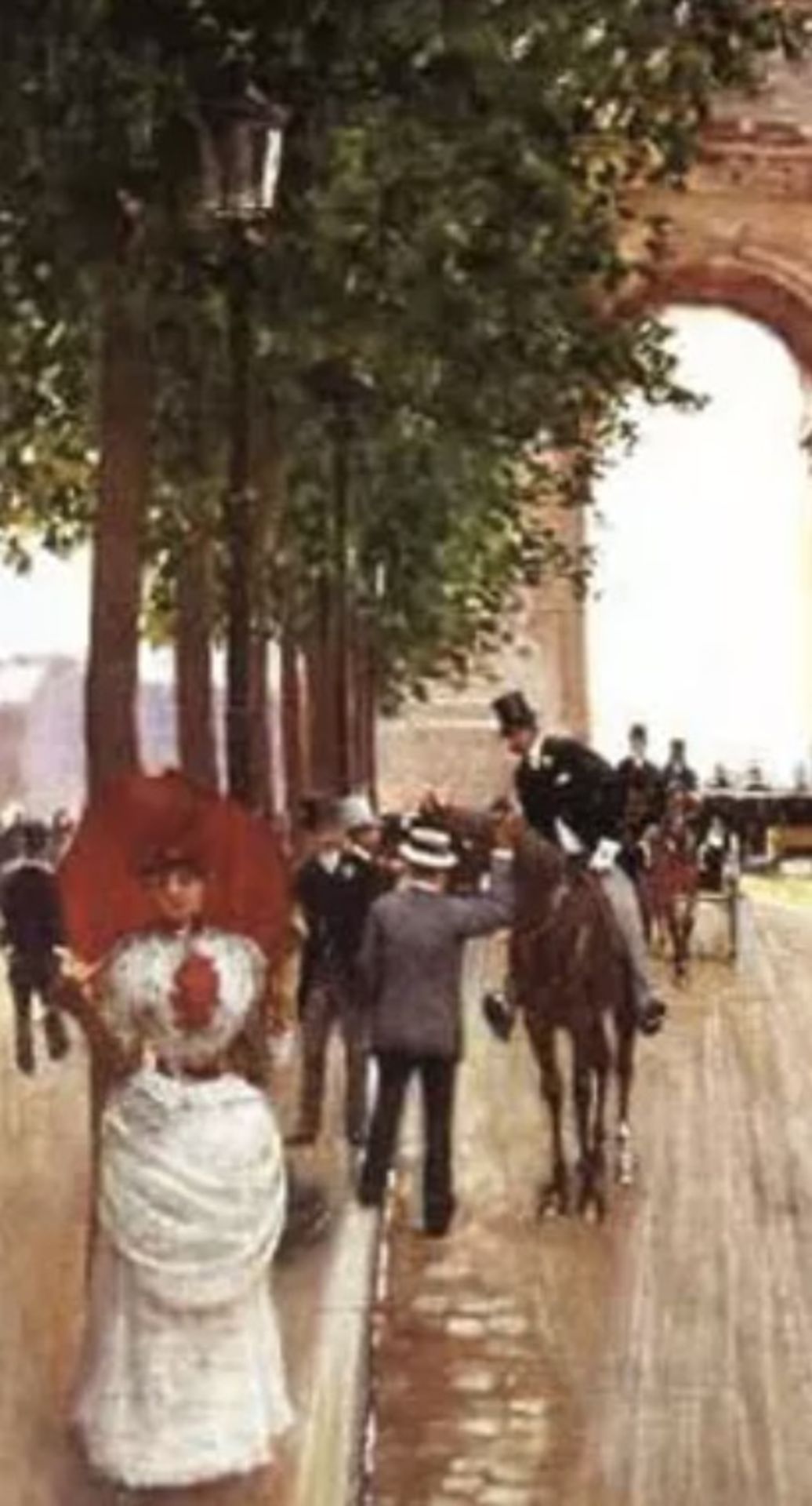 Jean Beraud "Arc de Triomphe, Paris" Oil Painting - Image 4 of 5