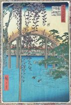 Utagawa Hiroshige in the Kameido shrine compound print