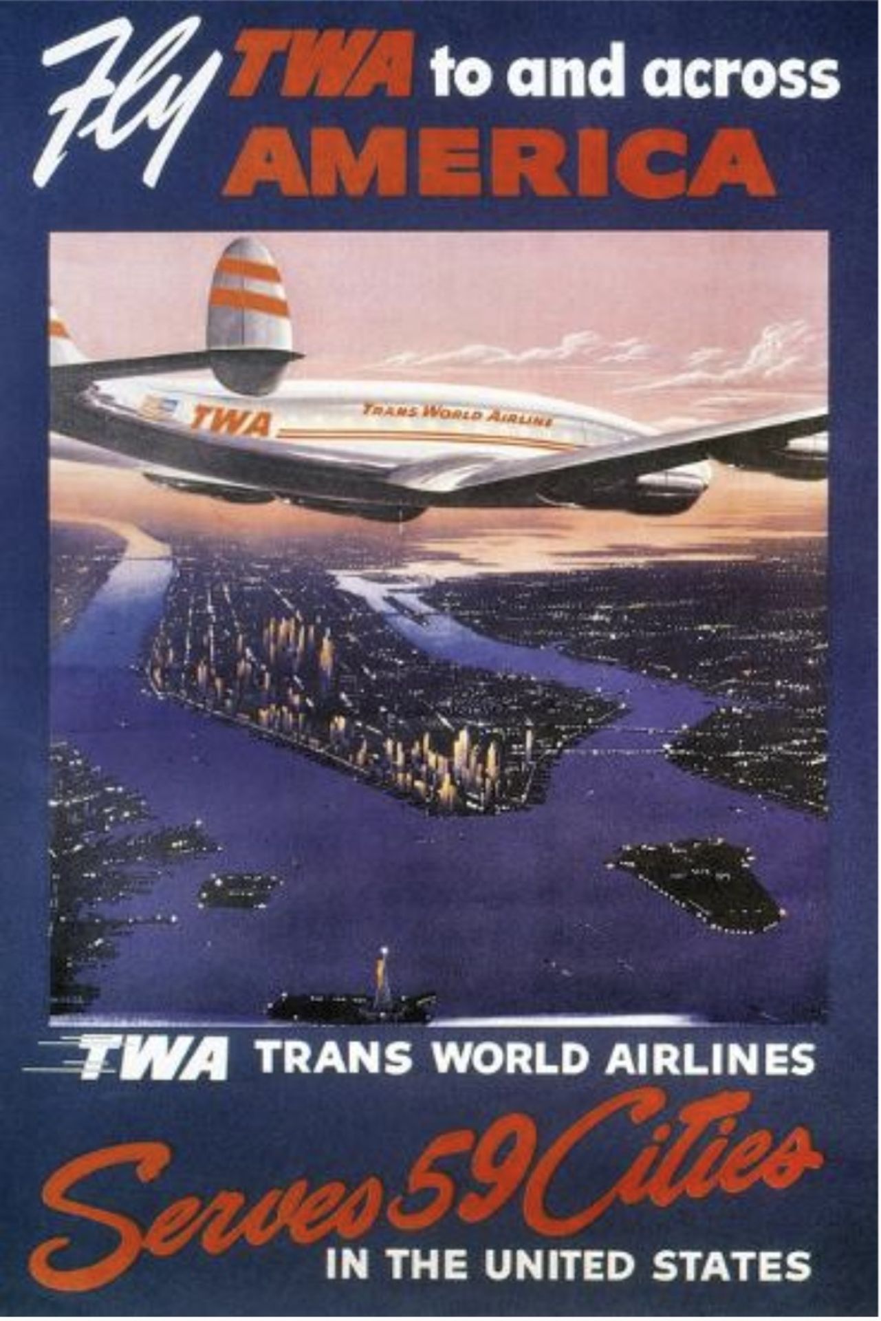 Trans World Airlines "America, New York" Poster