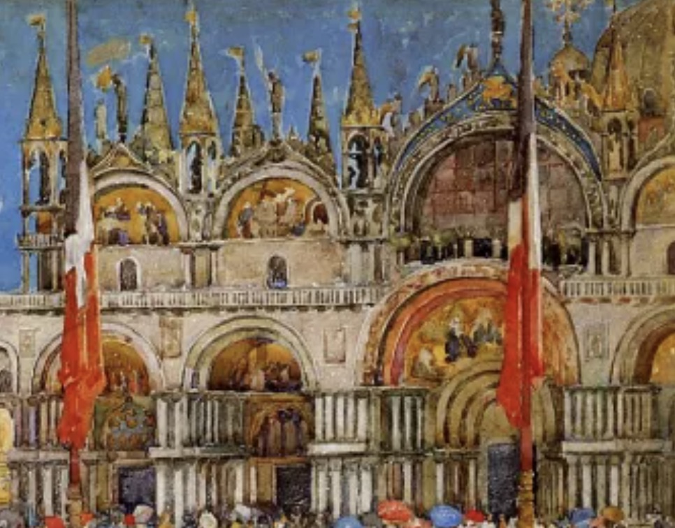 Maurice Brazil Prendergast "St. Marks, Vencie" Painting - Image 3 of 5