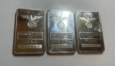 Deutsche Reichsbank Silver Bars (3)
