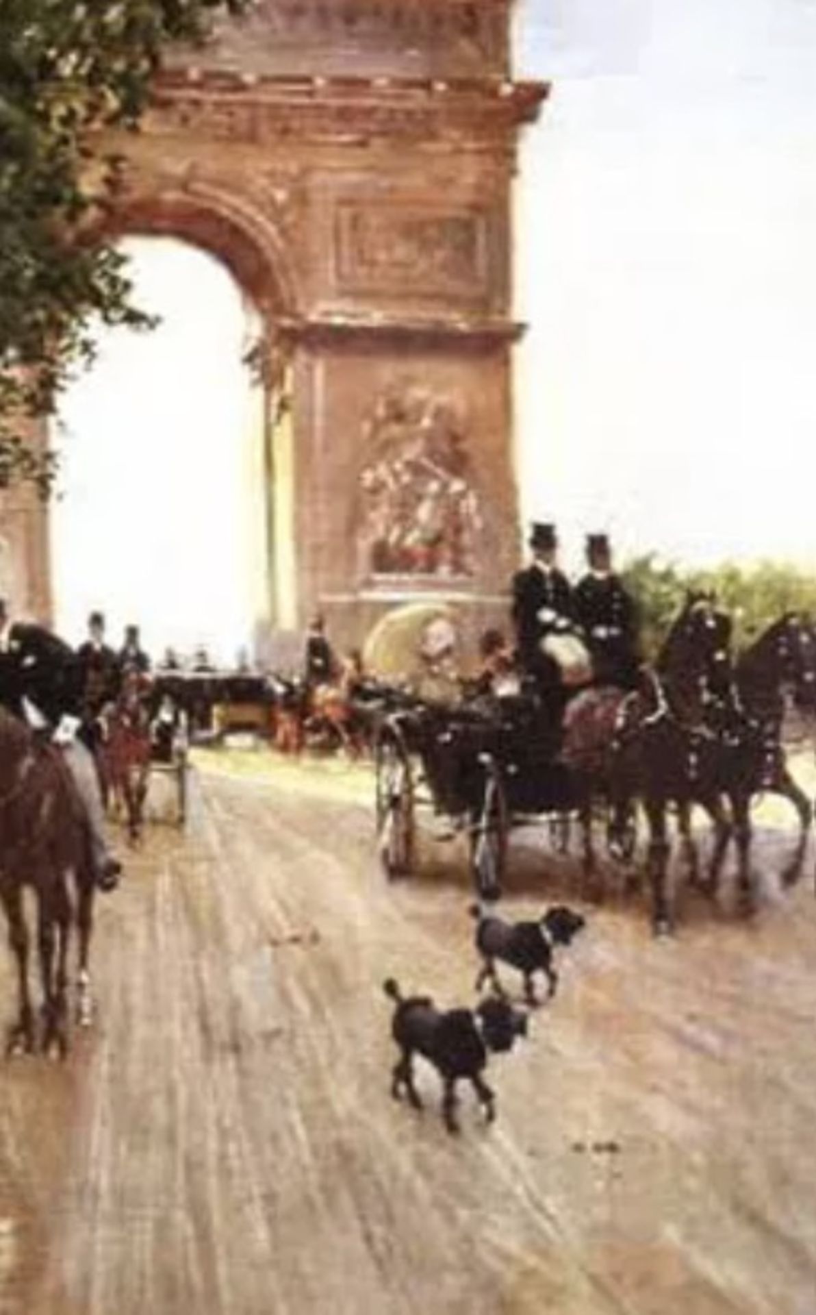 Jean Beraud "Arc de Triomphe, Paris" Oil Painting - Image 5 of 5