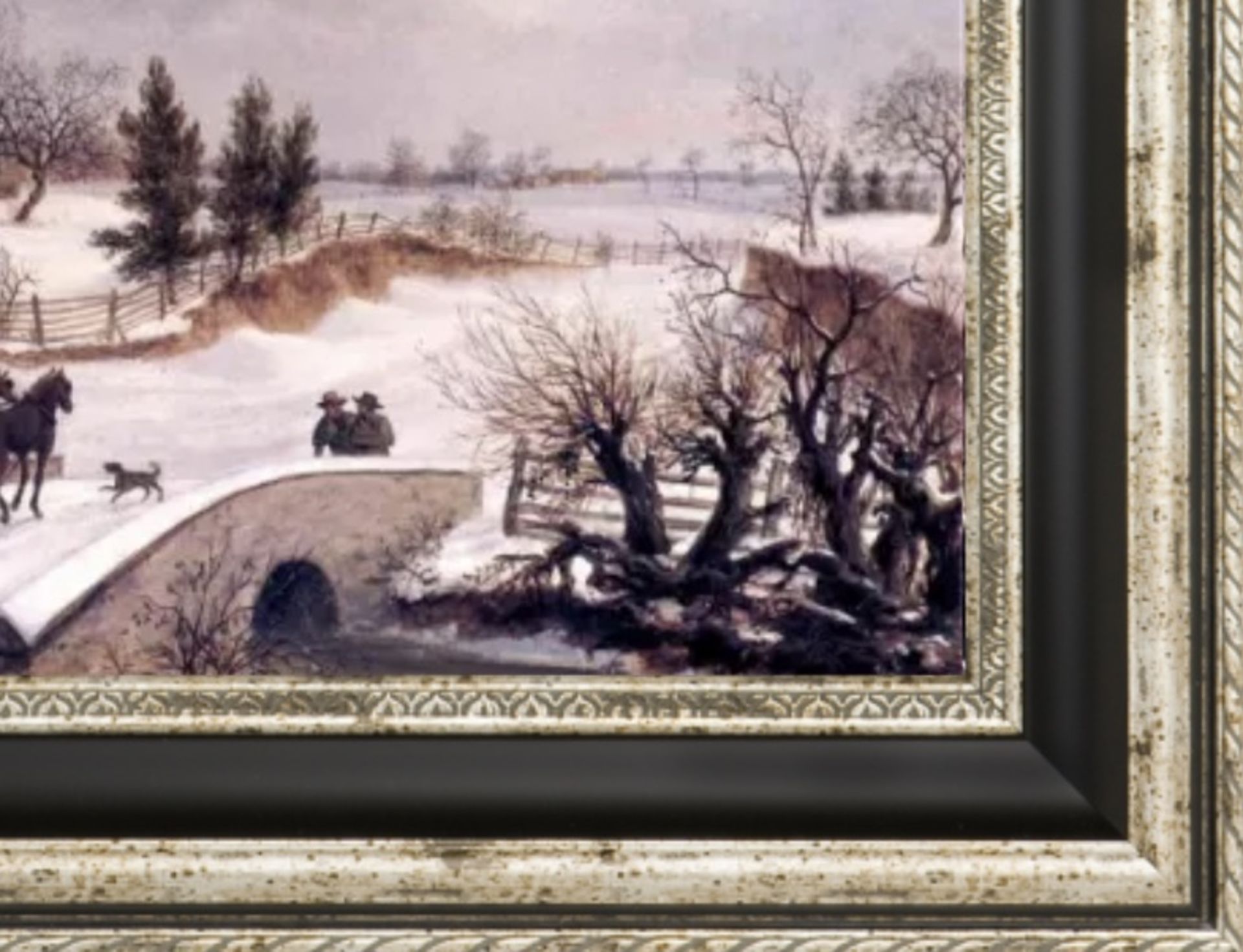 Thomas Birch "Pennsylvania Winter Scene" Painting - Image 3 of 5