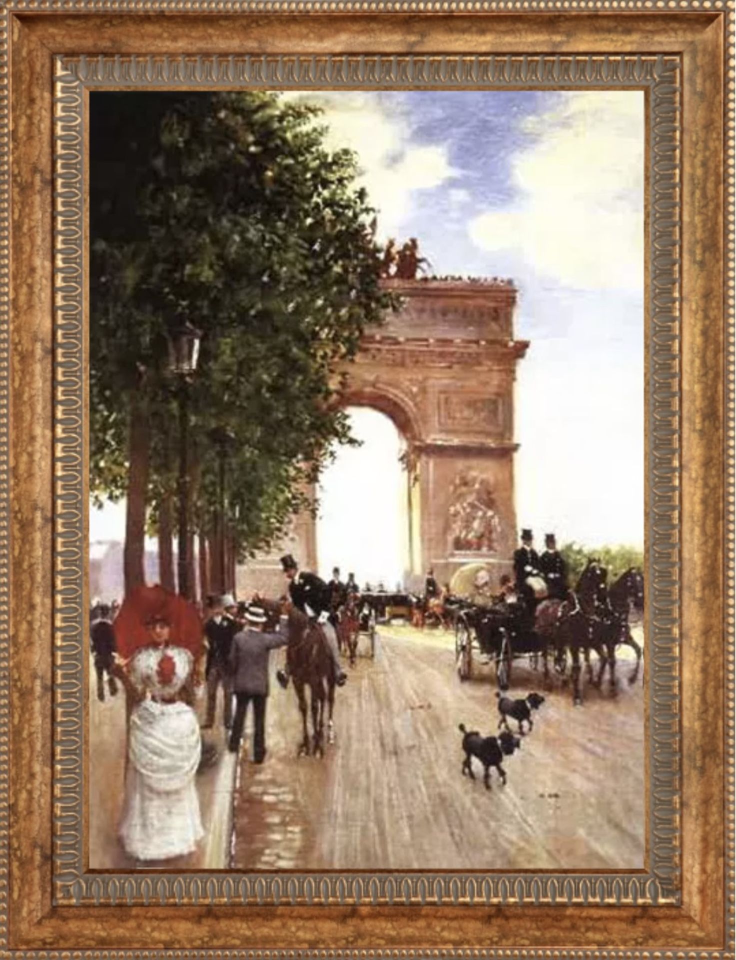 Jean Beraud "Arc de Triomphe, Paris" Oil Painting
