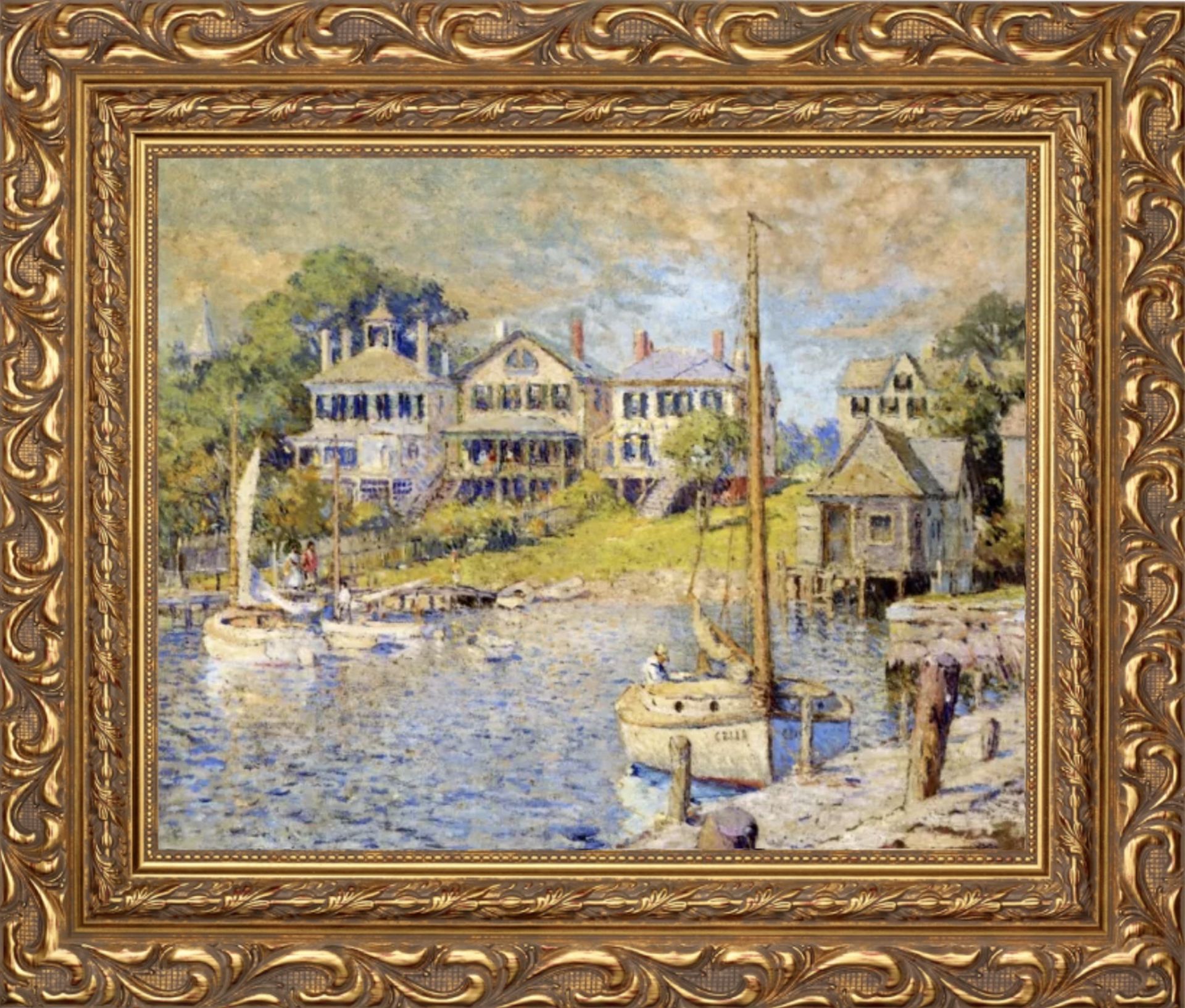 Colin Campbell Cooper "At Edgartown, Marthas Vinyard" Oil Painting