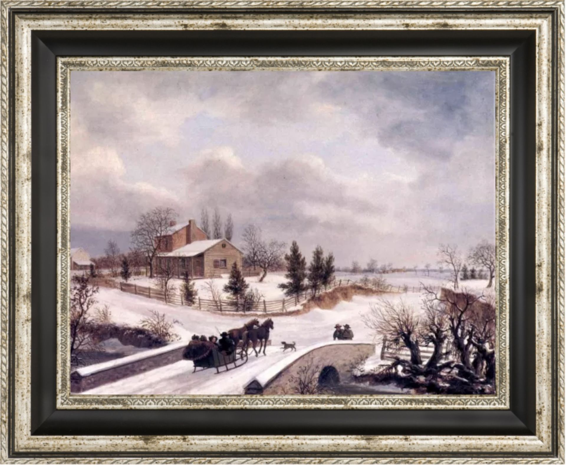 Thomas Birch "Pennsylvania Winter Scene" Painting