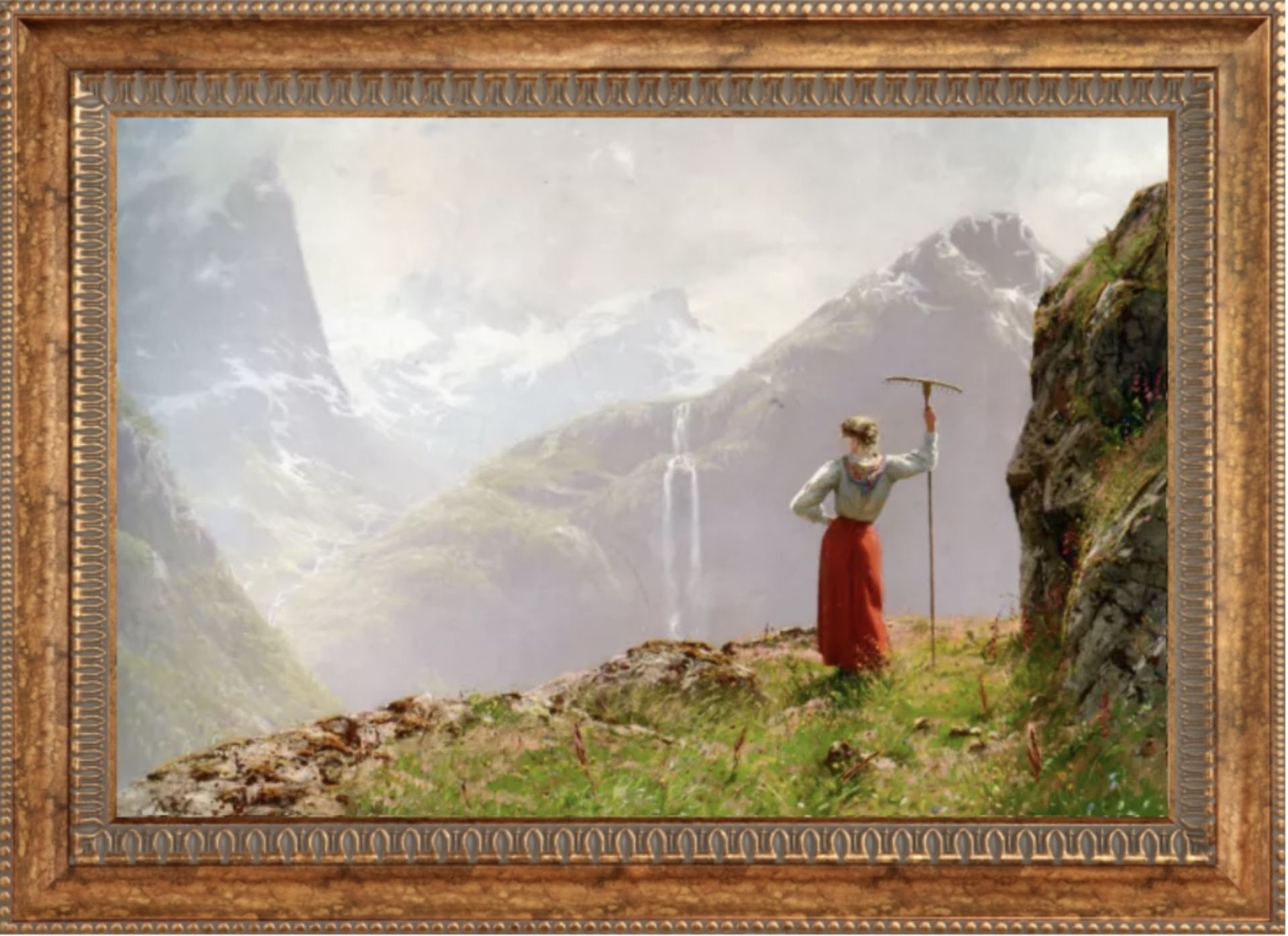 Hans Dahl "Admiring the View" Oil Painting