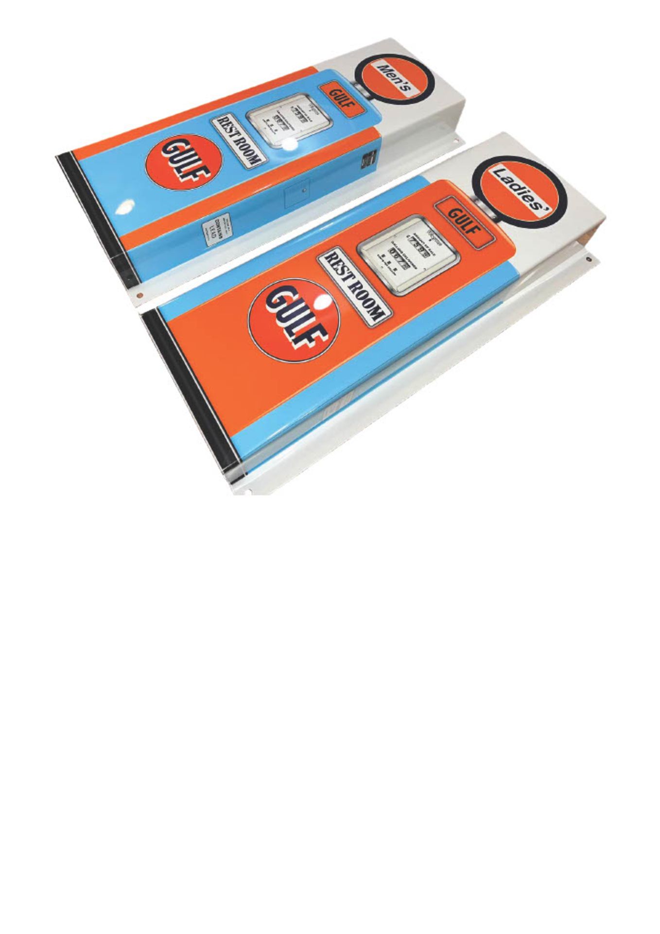 Pair of Gulf Oil Gas Pumps Aluminum Garage Display - Image 2 of 4