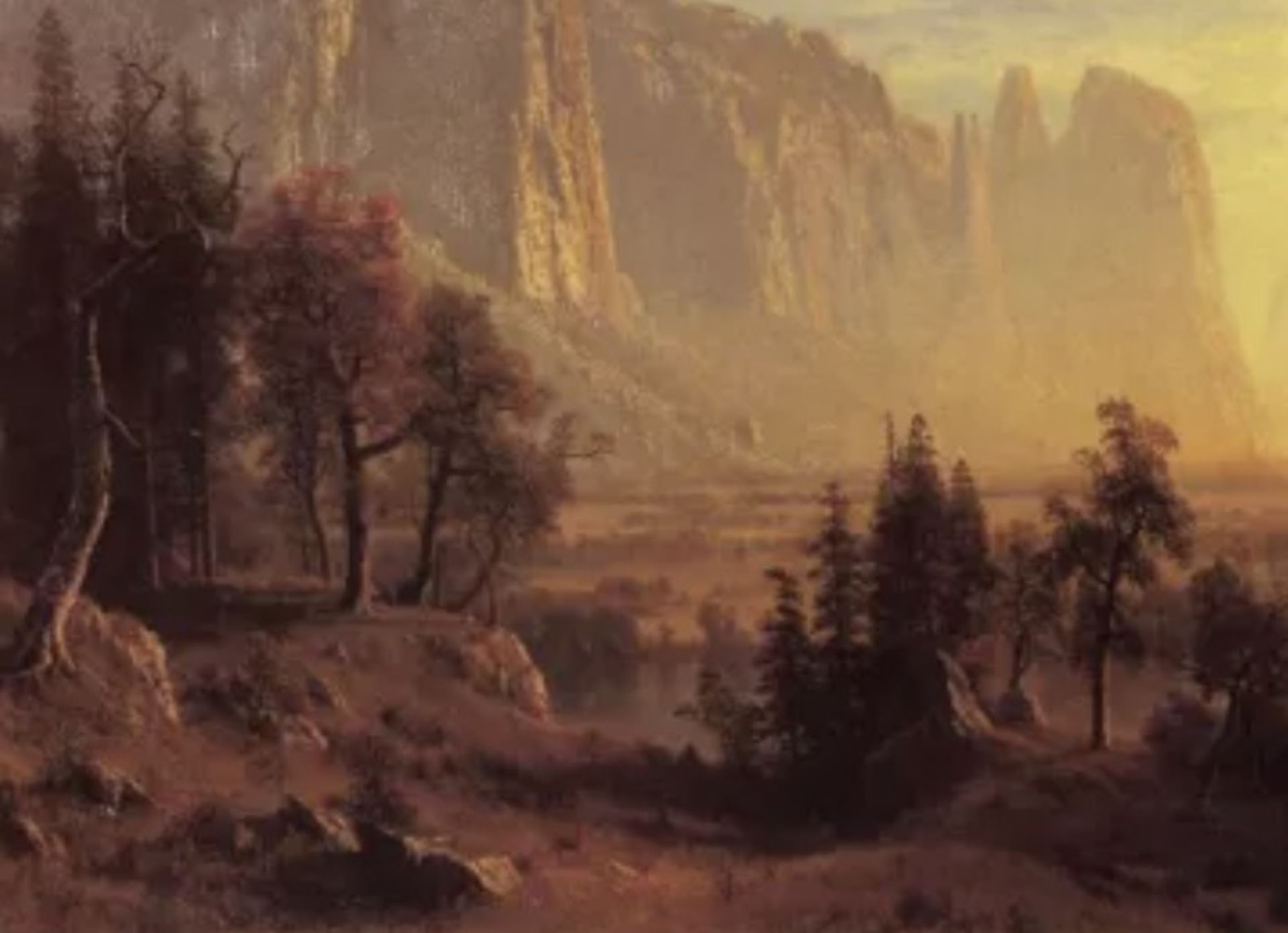 Albert Bierstadt "Yosemite Valley" Oil Painting - Image 5 of 5