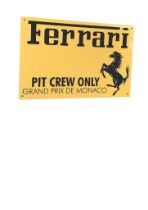 Ferrari Aluminum Garage Display Sign