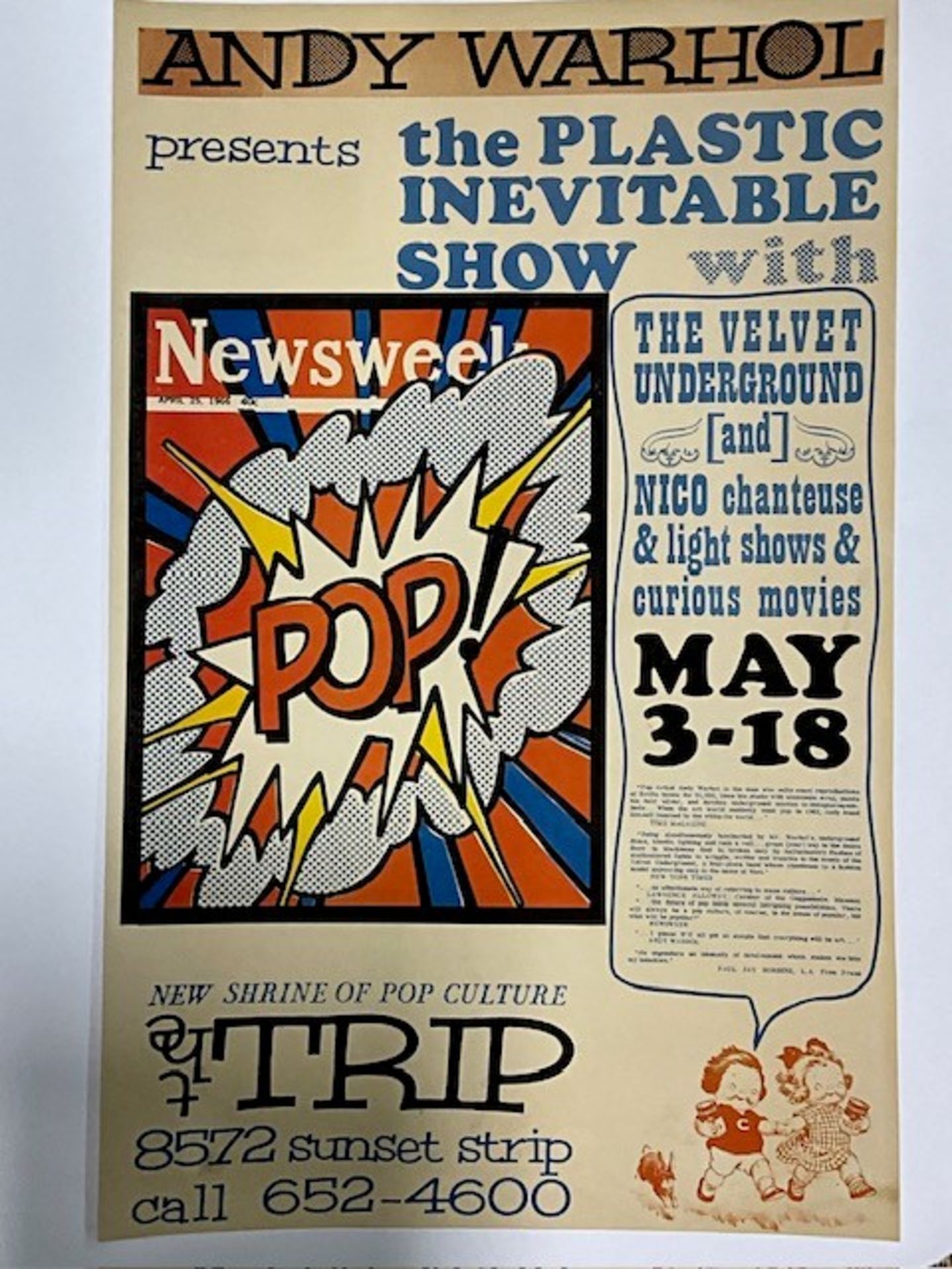 Andy Warhol The Plastic Inevitable Show Poster