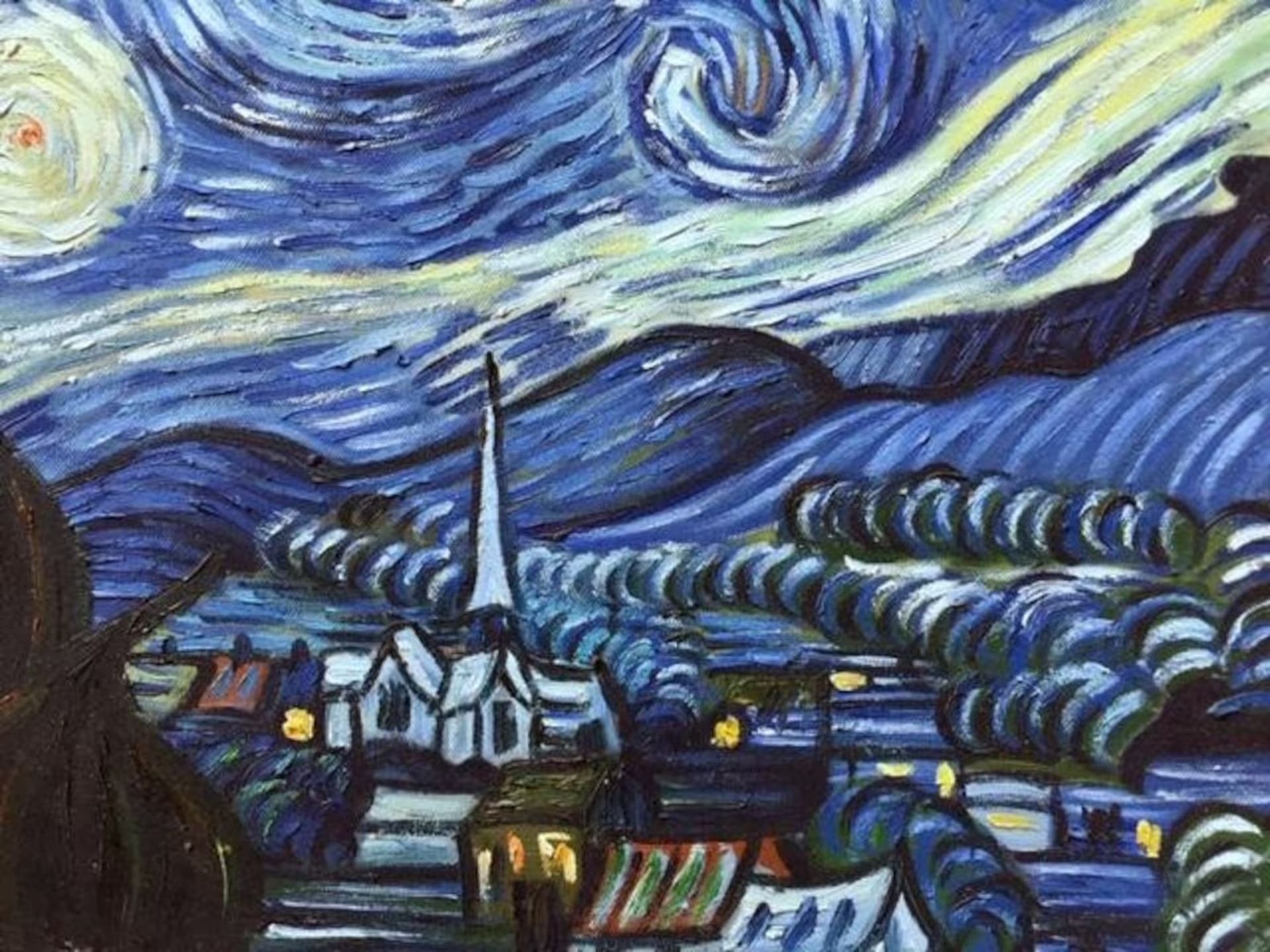 After Vincent Van Gogh "Starry Night" Oil Painting - Image 2 of 4