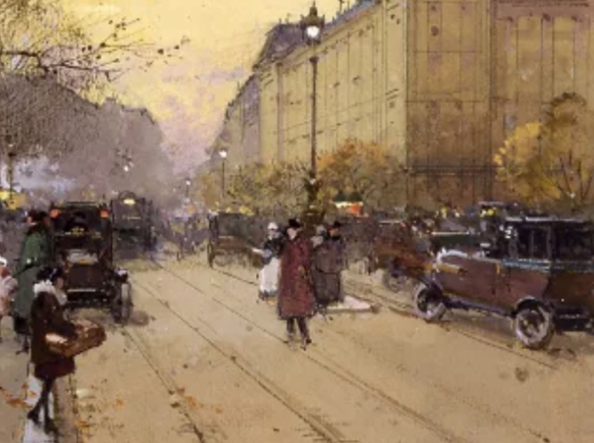 Eugene Galien Laloue "Place de la Republique" Oil Painting - Image 4 of 5