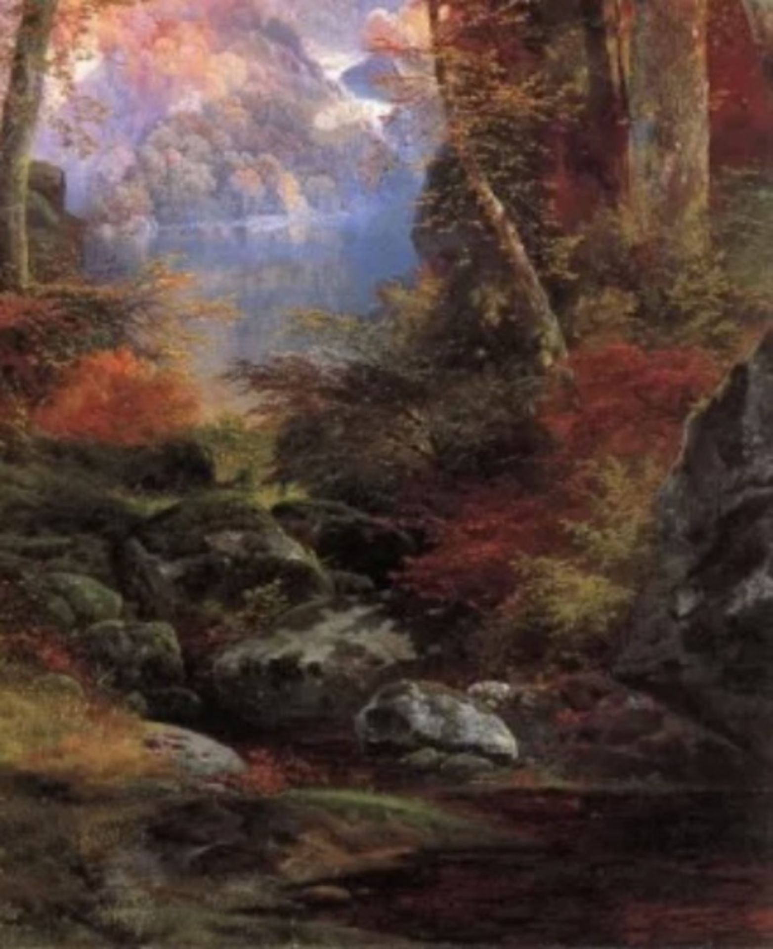 Thomas Moran "Under the Trees" Oil Painting - Image 4 of 5