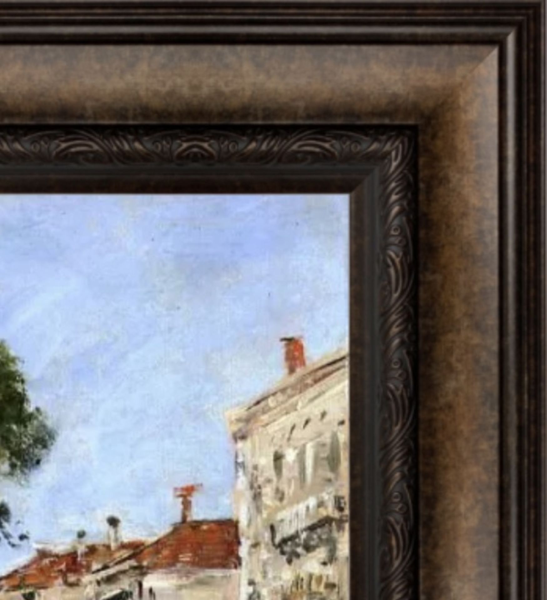 Eugene Boudin "Small Canal in Venice" Painting - Image 2 of 5