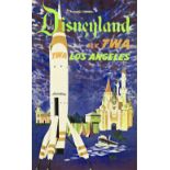 Disneyland "FLY TWA, LOS ANGELES, 1950's" Poster (After)
