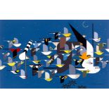 Charley Harper "Mystery of the Missing Migrants" 1990 Lithograph