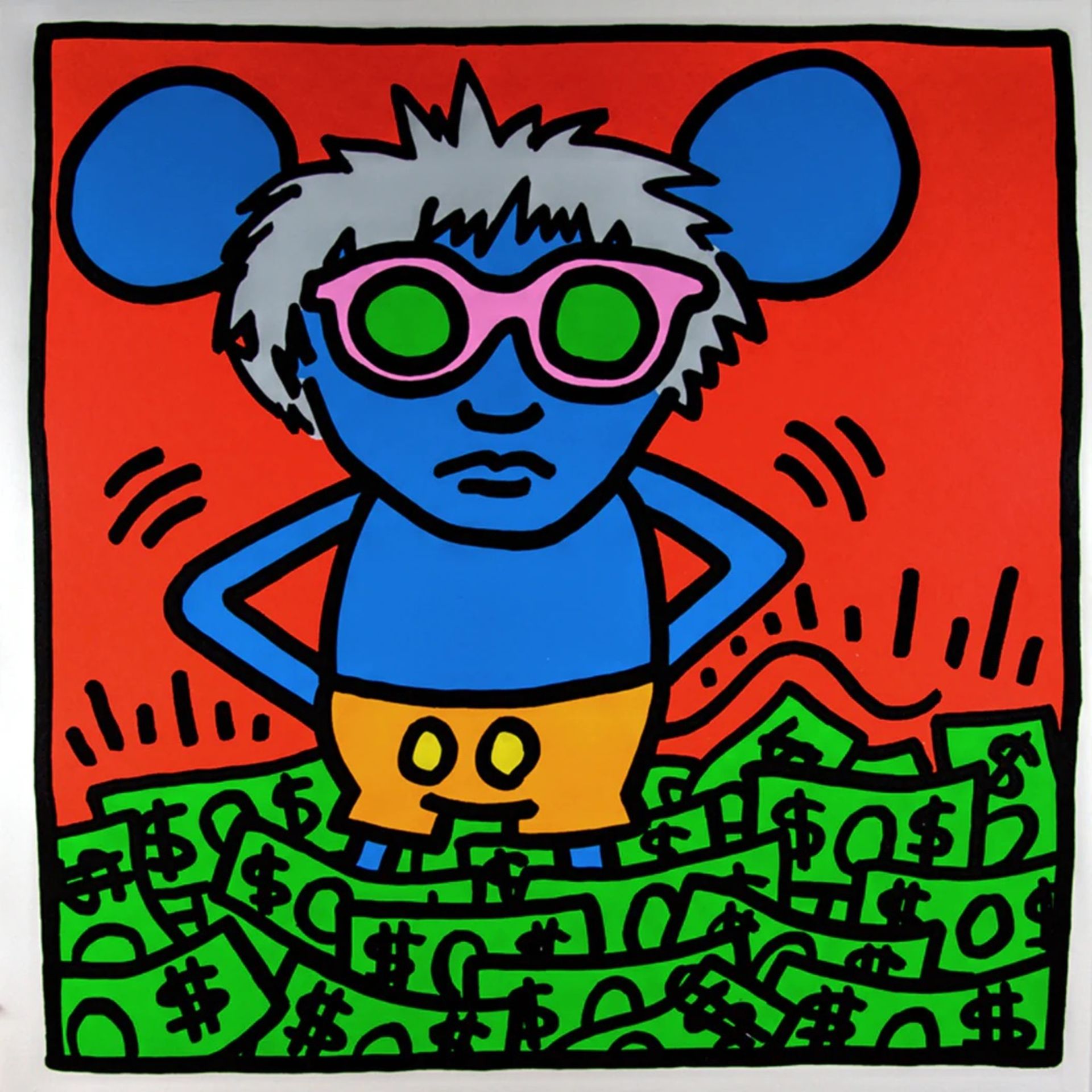 Keith Haring "Andy Mouse II, 1986" Silkscreen