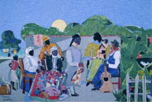 Romare Bearden "Quilting Time, 1986" Offset Lithograph