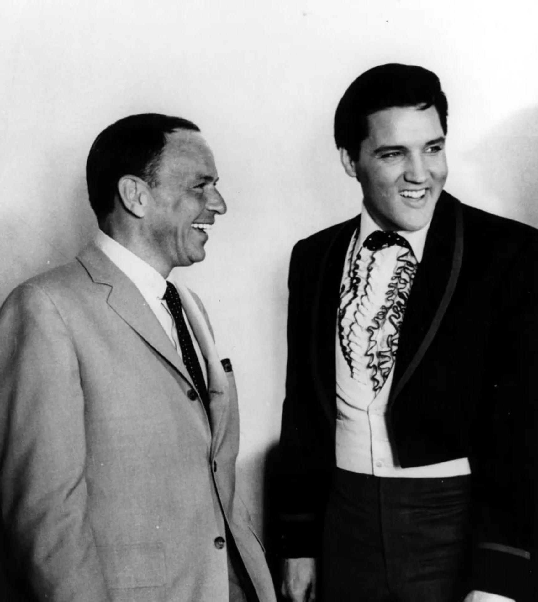 Frank Sinatra with Elvis Presley Print
