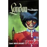Trans World Airlines "London" Travel Poster