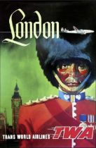 Trans World Airlines "London" Travel Poster