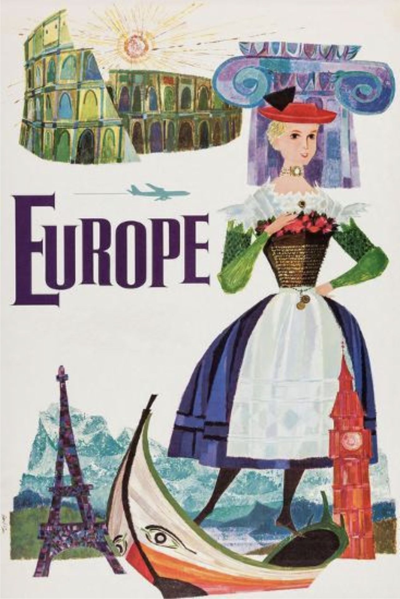 David Klein "Europe" Travel Poster