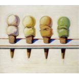 Wayne Thiebaud "Four Ice Cream Cones, 1964" Offset Lithograph
