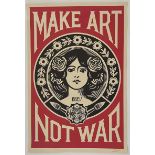 Shepard Fairey "Make Art Not War" Signed Offset Lithograph
