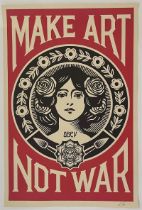 Shepard Fairey "Make Art Not War" Signed Offset Lithograph