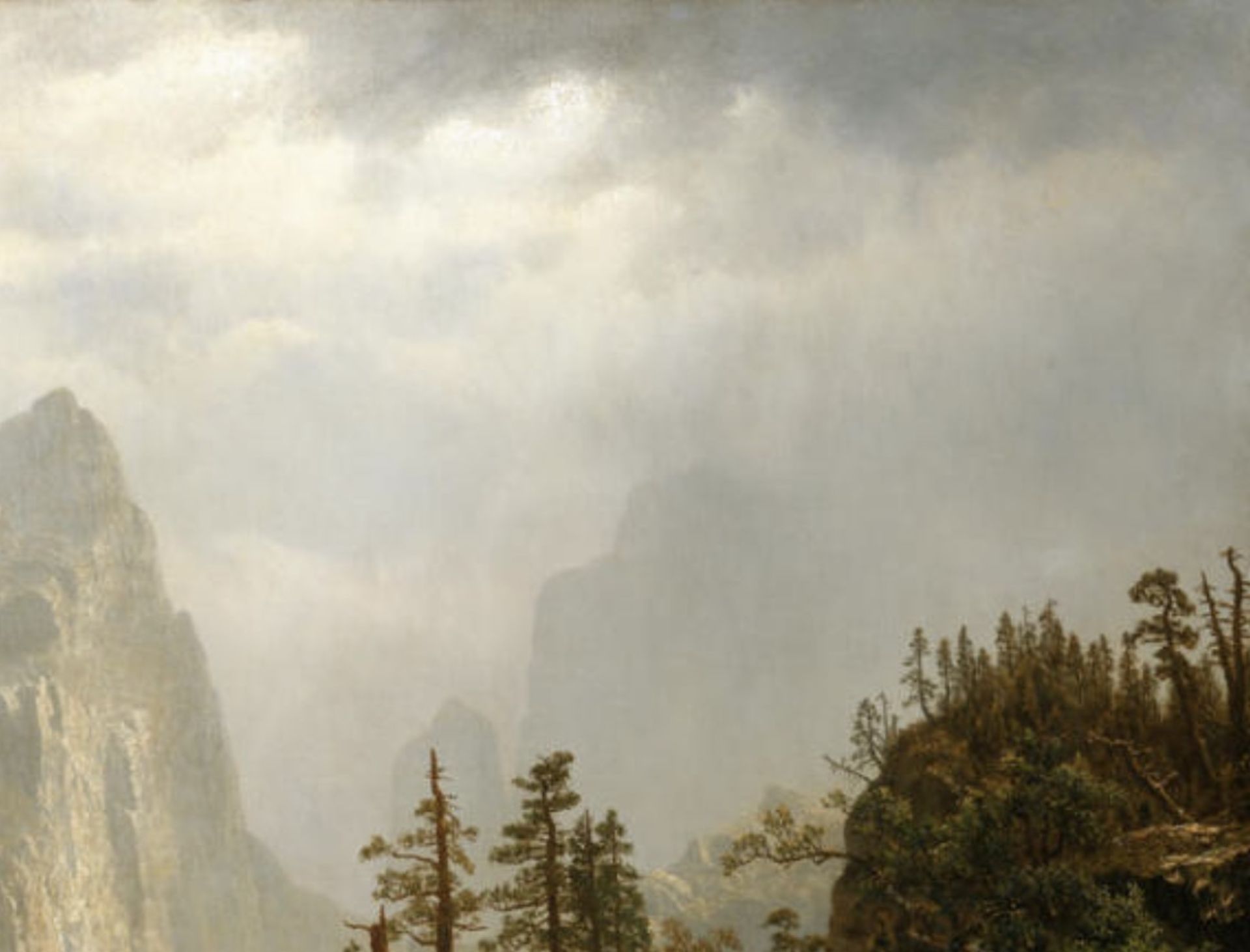 Albert Bierstadt "Merced River, Yosemite Valley, 1866" Offset Lithograph - Bild 3 aus 5