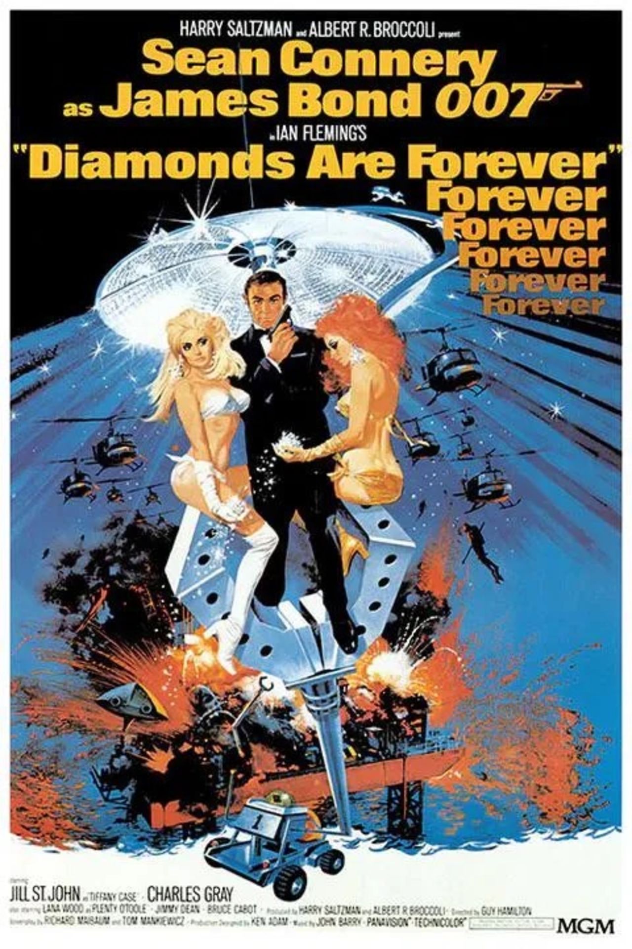 James Bond "Diamonds Are Forever, 1971" Poster
