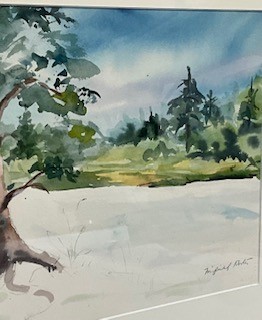 Fairfield Porter “Landscape Study&rdquo; Watercolor on Paper - Image 3 of 8