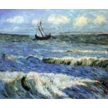 Vincent Van Gogh "Seascape at Saintes Maries, 1888" Oil Painting