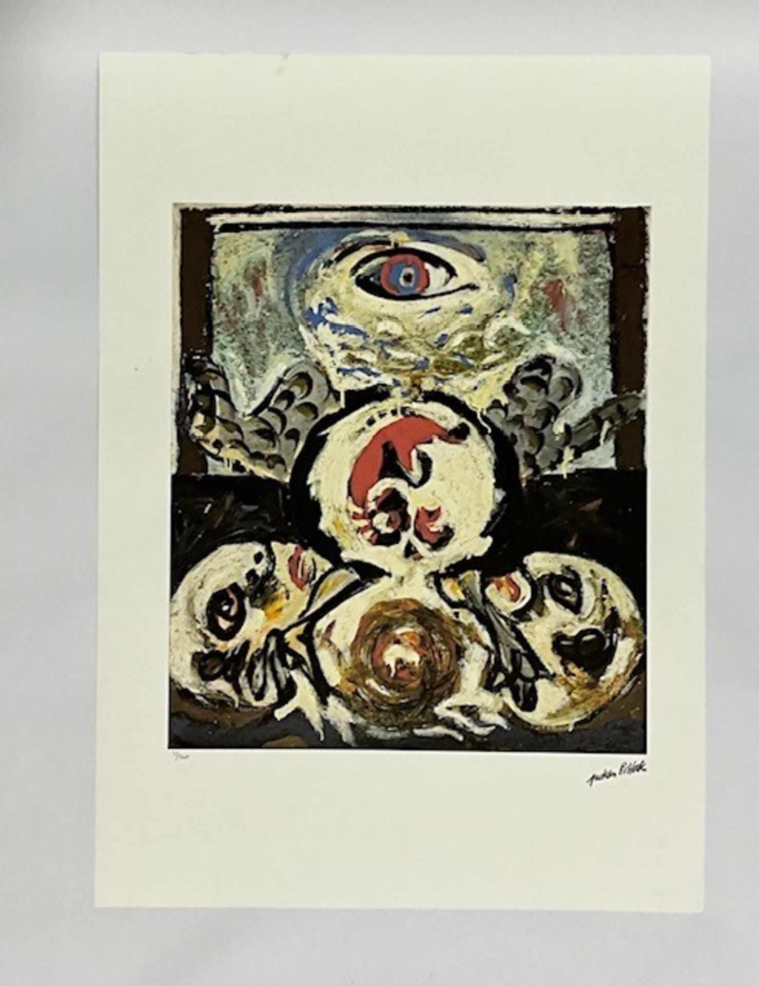 After Jackson Pollock Stamped Hand Numbered Lithograph Print - Bild 2 aus 8