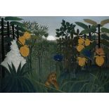 Henri Rousseau "The Repast of the Lion, 1907" Offset Lithograph