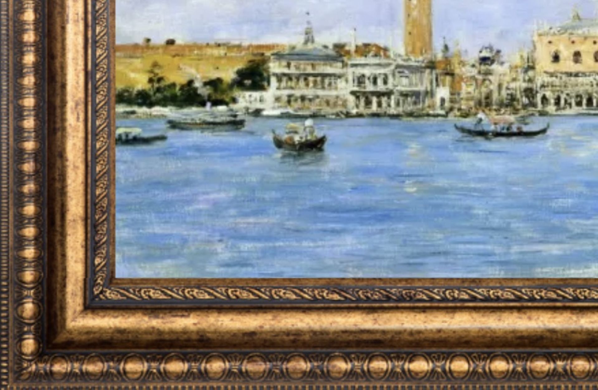 Eugene Galien Boudin "Venice, Ducal Palace and Piazzetta" Oil Painting - Image 5 of 5