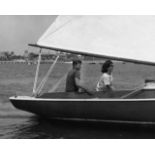 John F. Kennedy with Jackie Kennedy "On Sailboat" Photo Print