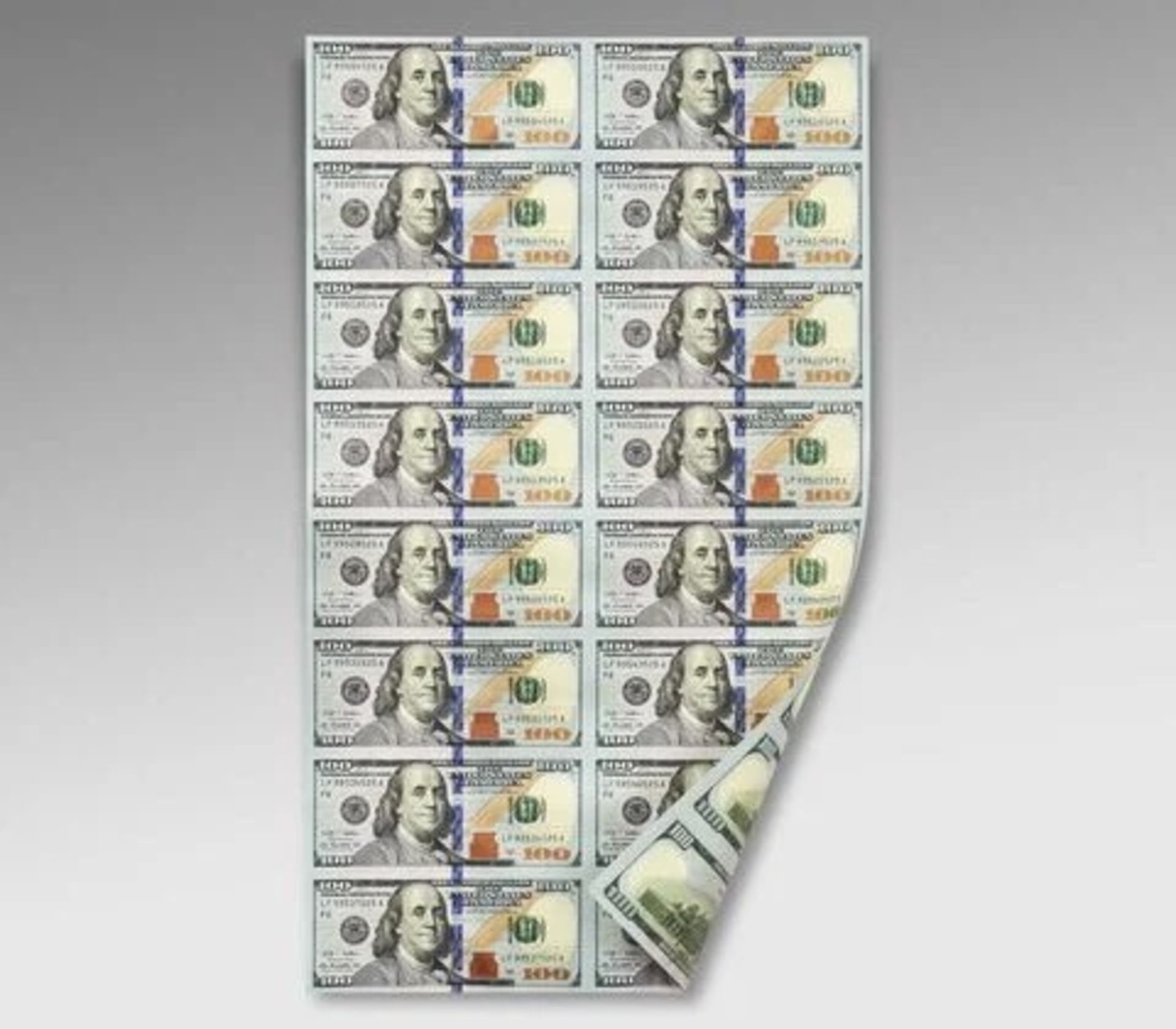 Set of 16 Uncut $100 Bills