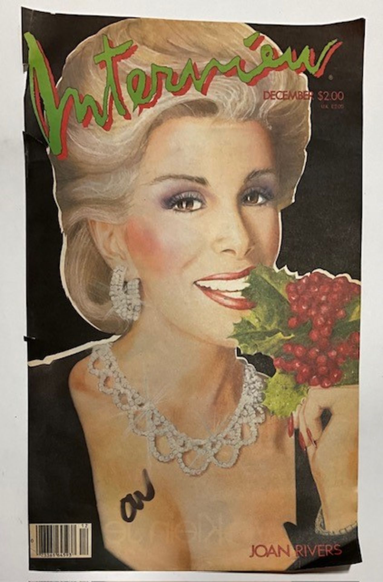 Andy Warhol" JOAN RIVERS" Hand Signed Interview Magazine Cover