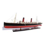 RMS Campania "Cunard Greyhound" Wooden Scale Desk Model Display