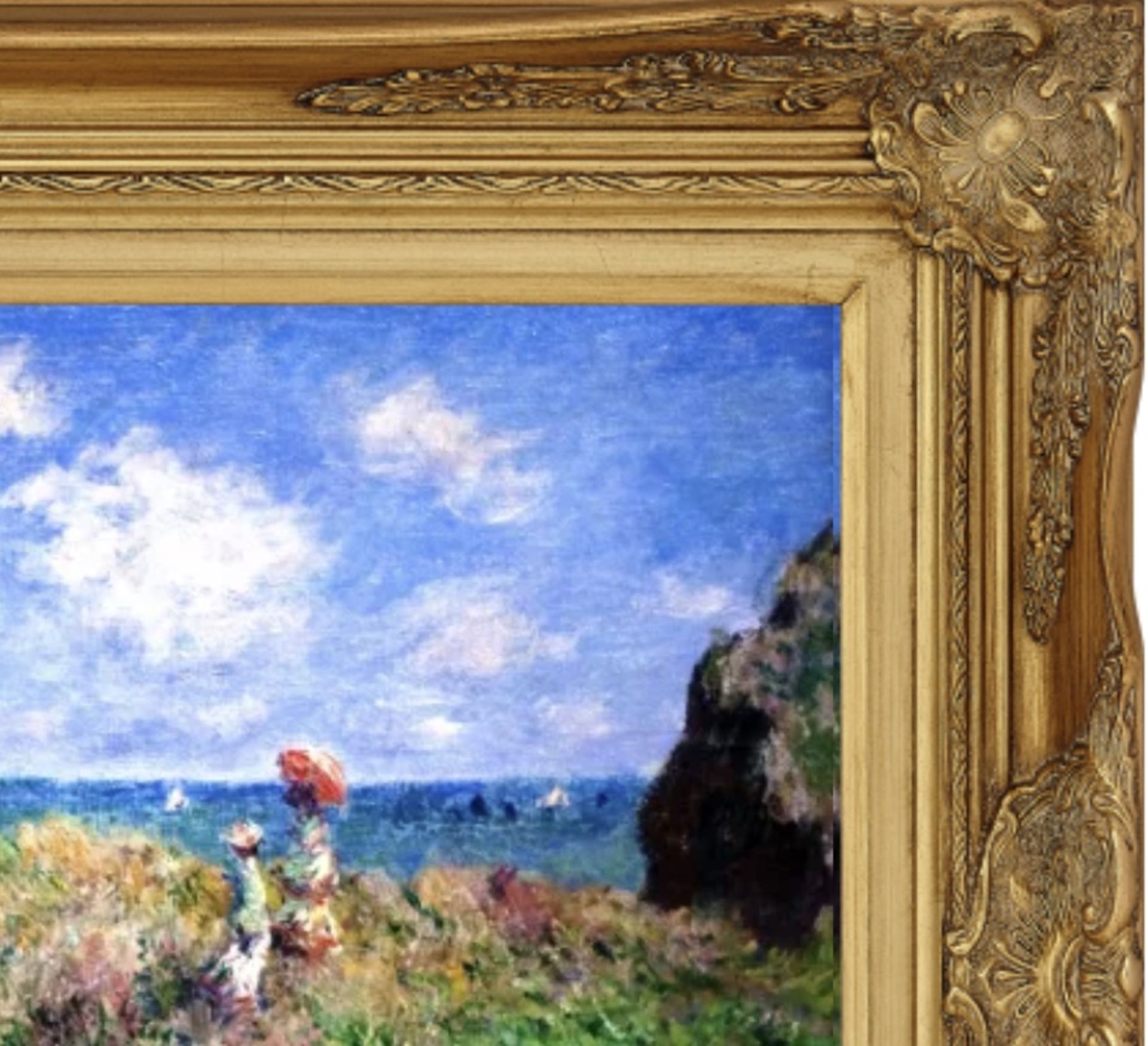 Claude Monet "The Cliff Walk, Porville" Oil Painting - Bild 5 aus 5